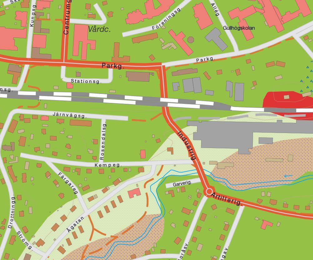 Johannedal, Nybyggnad bostäder, Vårgårda kommun PM Geoteknik 171005 4 MARKFÖRHÅLLANDEN Marken inom området utgörs huvudsakligen av parkmark men även delvis av en grusad parkering, i nordöstra delen