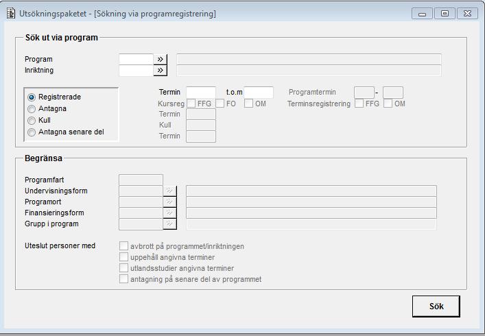 KTH UTSÖKNINGSPAKET 14 Programregistreringsben - Formulär SOKAC00G 1.