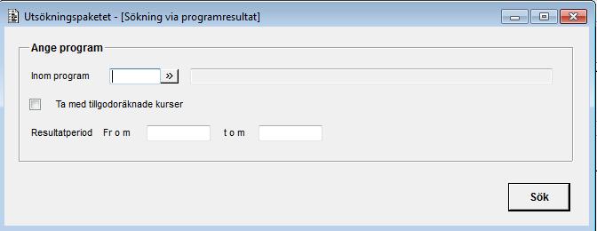 KTH UTSÖKNINGSPAKET 20 Formulär SOKAH00G Programresultat