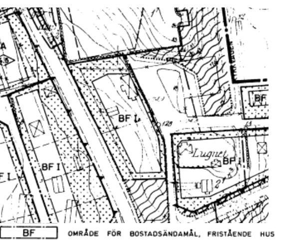 4 (10) Detaljplaner Planområdet omfattas i dagsläget av en byggnadsplan med detaljplanestatus som vann laga kraft 1971. Genomförandetiden har gått ut. Planen omfattar stora delar av Möklinta.