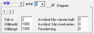 Figur 41 Vindkryss och placering Gavelpelarnas avstånd matas in, vilket betyder det centrumavstånd som gavelpelarna placeras med (se figur 42).