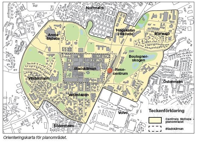 Kommunfullmäktige 2016-05-23 18(30) I den antagna översiktsplanen för Skövde kommun, ÖP2025, anges att det finns ett tydligt behov av att ta fram en fördjupning av översiktsplanen för centrala