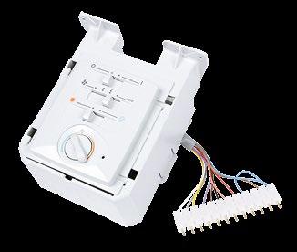 rörssystem reglerar termostaten antingen fläkten eller ventilerna. En lysdiod indikerar drift. Reglerområde 00 C.