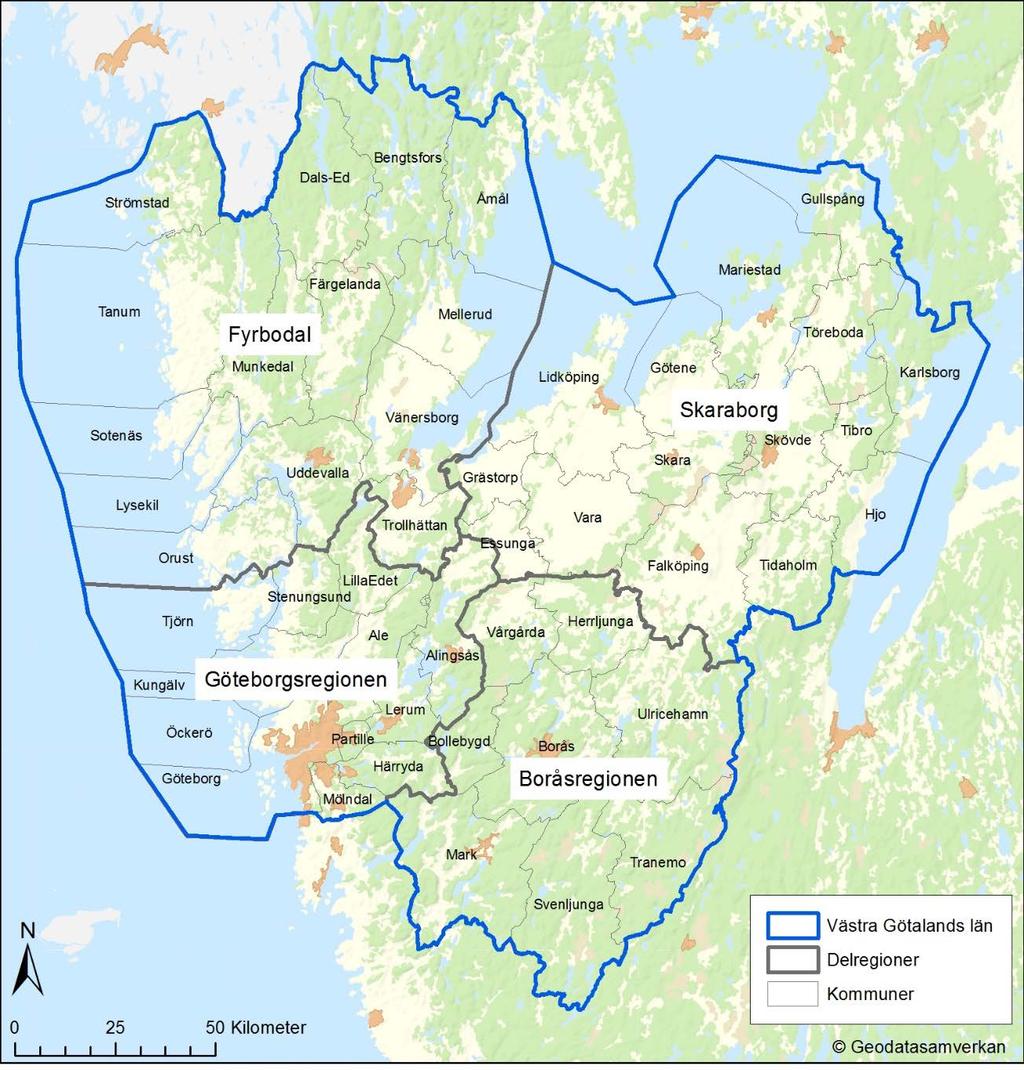 BYGGSAMVERKAN VÄSTRA GÖTALAND Delregioner i Västra Götaland Delregioner i västra Götaland där handläggarträffar anordnas redan idag.