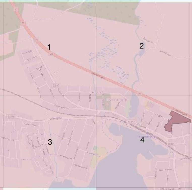 Tabell 1. Avstånd till farligt gods-led samt information om markanvändning och utformning av byggnader som det ser ut idag enligt detaljplan.