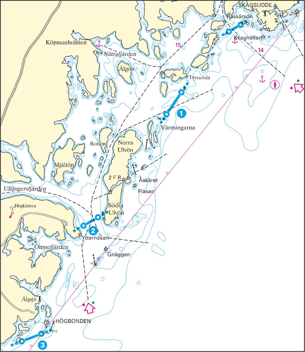 Lu10 - r Skagsudde Högbonden 1 ) Skrubban 63 07,15 N 018 48,20 E 63 05,70 N 018 46,00 E * Skagsudde - Örnsköldsvik 90/16/- 100/17/- h Skagsudde - Köpmanholmen 70/114/4,5 70/14/4,5 h 2 ) Gnäggen 62