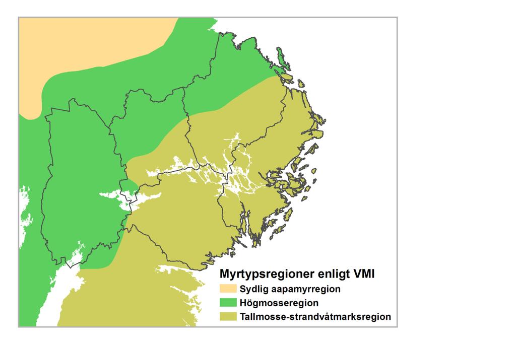 Indelning av myrar Våtmarker definieras ofta som mark där vatten under en stor del av året finns strax under, i eller över markytan.