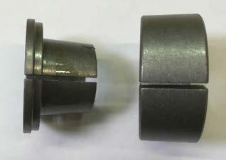 Unscrewing all bolts and screwing them into the empty holes instead forces the conical outer section out of the taper lock, thus releasing the pulley from the shaft. 3.