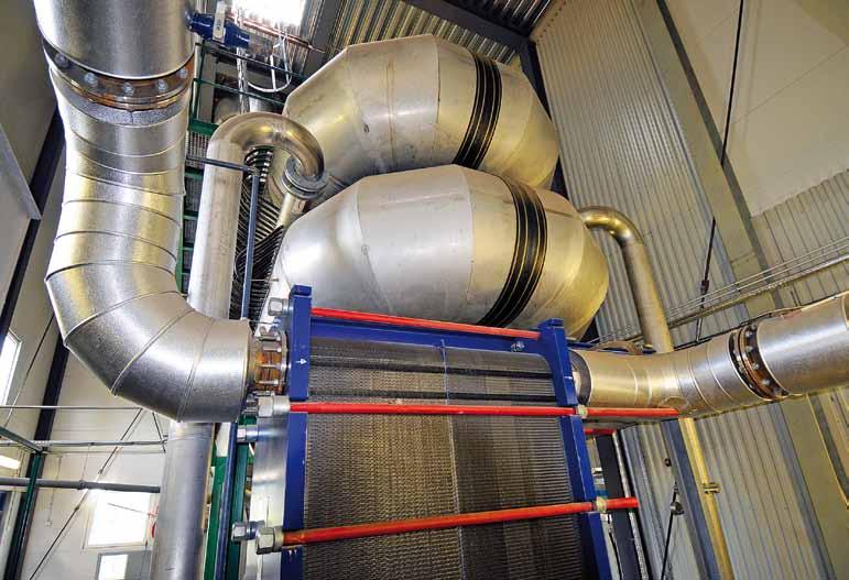 bioenergi: rökgaskondensering & RENING AV RÖKGASER Rökgaskondenseringen vid E.ON:s fjärrvärmeverk i Sollefteå, som levererats av Svensk Rökgasenergi, SRE.