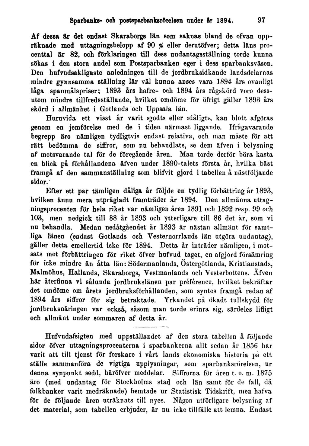 Sparbanks- och postsparbanksrörelsen under år 1894.