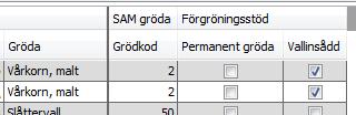 Du kan även manuellt markera att vallinsådd finns på ett fält. På samma sätt måste du manuellt ta bort markeringen om insådden sker på hösten i huvudgrödan.