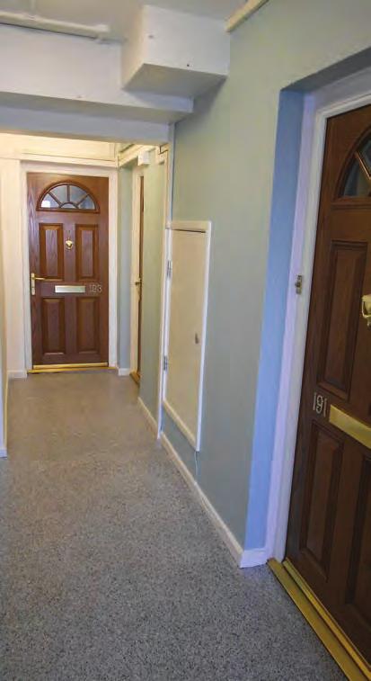 FLOWCRETE valet för moderna miljöer Stretford House, UK. I en bostadsmiljö finns ett flertal områden som kräver olika typer av golvbeläggningar med skilda egenskaper.