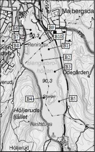 Figur 1. Karta över provtagningsstationernas läge.