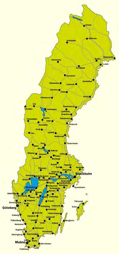 Figur 4.5-1 Observationsobjektens läge. Tabell 4.5-1 Ingående sträckor (7 Objekt, 9 Delobjekt, 53 Sträckor).