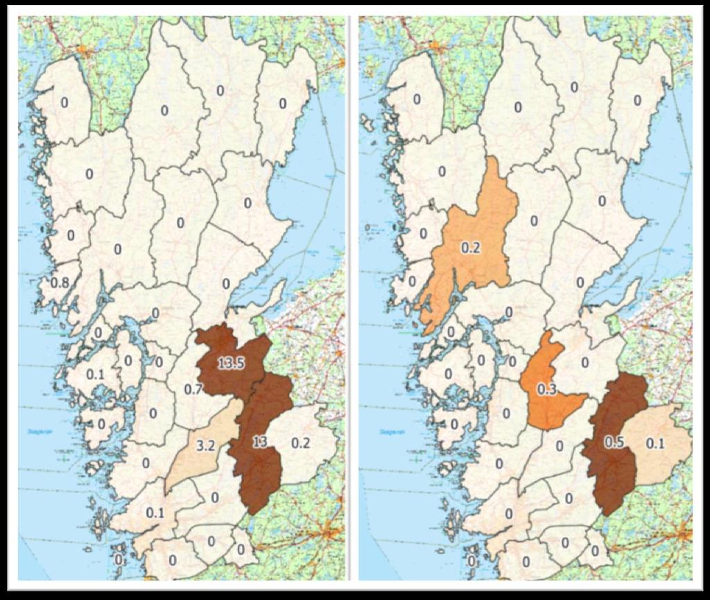 Avskjutning dovvilt och kronvilt VGV 2016/2017 Dovvilt och kronvilt finns i några kretsar inom VGV men förekomsten är än så länge mycket lokal.