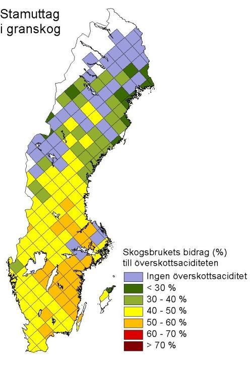 Tillståndet i skogsmiljön i Värmlands län. Resultat från Krondroppsnätet t.o.m. september 11. IVL rapport B 3. a. Stamvedsuttag i granskog b. Stamveds- och grotuttag i granskog c.