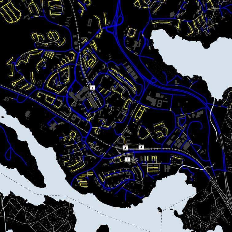 Tillgänglighet 28 Aktiverade stråk En mycket liten andel av stråken i Farsta kantas av entréer, något som kan leda till otrygghet.