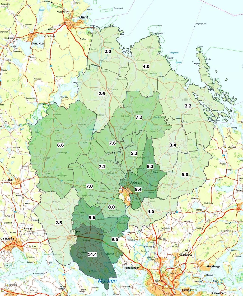 Avskjutning rådjur Uppsala län 2017/2018 Rådjursavskjutningen i länet har de senaste 7 åren varit stabil på ca 4000 fällda rådjur och under senaste jaktåret sköts det i snitt 5,5