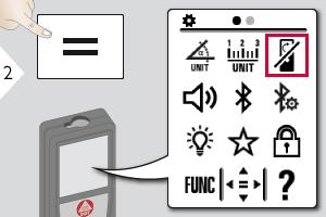 Inställningar Pekskärm PÅ/AV ** Eventuellt krävs uppdatering av fast programvara genom Leica DISTO