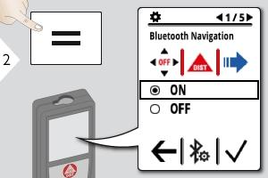Inställningar Bluetooth -inställningar Om den är aktiverad i mätningsläge, kan du använda piltangenterna för att flytta markören