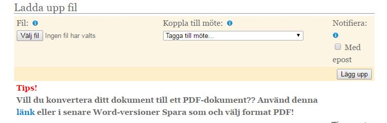 2.11 Lägga upp ett protokoll efter mötet Gå in på er klubbsida och skrolla ner längst ner på sidan. Där finner du ert klubbdokuments bibliotek.