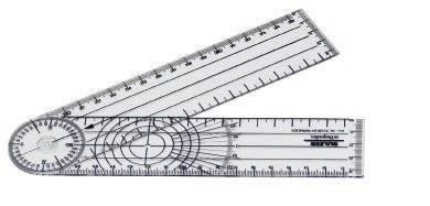 Träning och mätredskap Goniometer International 180, Plast