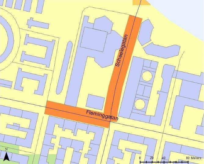 beräkningarna med gaturumsmodellen visar att den planerade bebyggelsen i värsta fall endast medför marginellt ökade halter av luftföroreningar längs Fleminggatan och Scheelegatan och att dessa halter