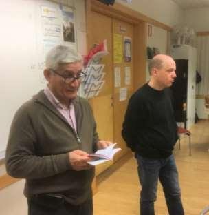 Andreas Nordström parolis pri kurskunveno en Raŭmo, Finnlando.