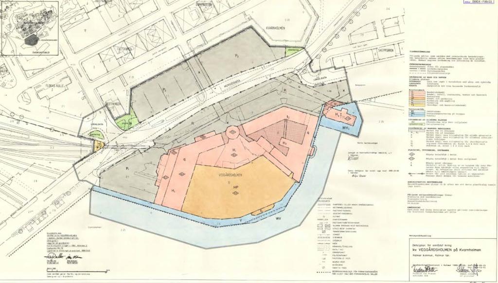 Upprättad 2017-10-18 2016-2422 10(36) Detaljplan för området kring kv. Vedgårdsholmen på Kvarnholmen som angränsar till planområdet i sydväst. Kulturvärden Planområdet ingår i fornlämningsområde 93:1.