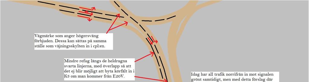 Skiss över modellen med spärr E20V mot Torpavallsgatan.