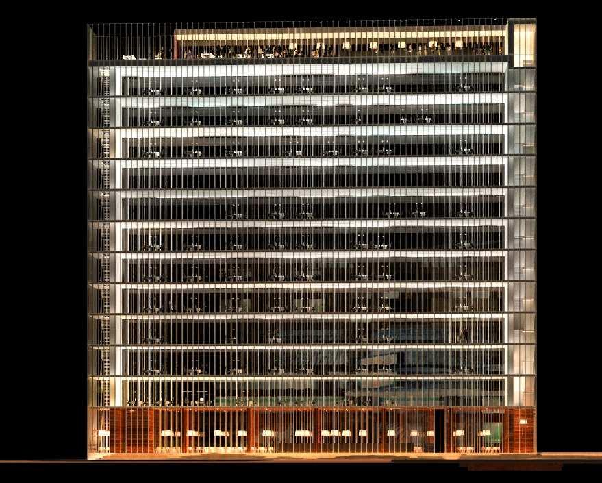 SID 20 (33) Den nya byggnadens placering utmed Scheelegatan kan jämföras med dagens gräns genom paviljongbyggnadens fasad tillsammans med muren och de planterade träden.