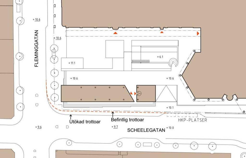 SID 23 (33) kontor och handel vilket ger ett behov av 37 p-platser. Totalt ger detta ett behov av 217 platser, vilket ryms inom befintligt garage.