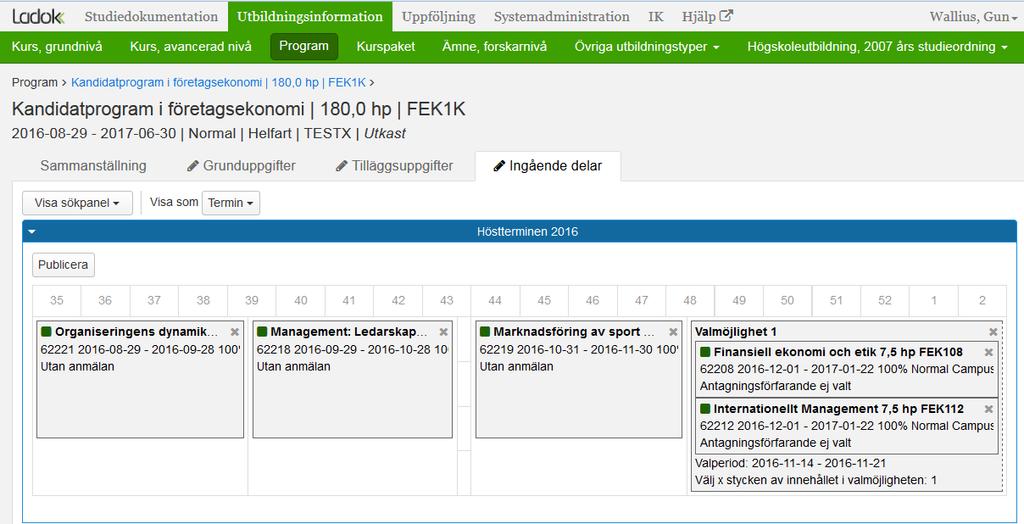 Programinnehåll: Exempel