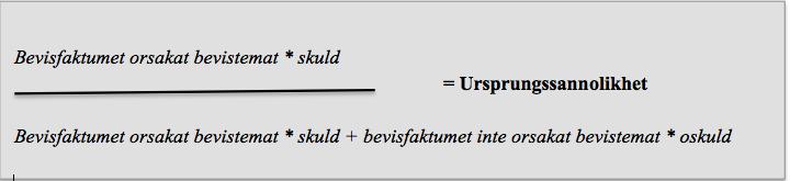 gravid, trotts att så inte är fallet. 254 Denna sannolikhet torde dock i normala fall vara mycket liten och jag sätter sannolikheten till 1 mot 1 miljon = 0,000 001.