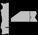 Fogtyp Geometri Tjocklek Svetsning från en eller båda sidor Kälsvets med rotöppning D = 2,0 2,5 mm D =.079.