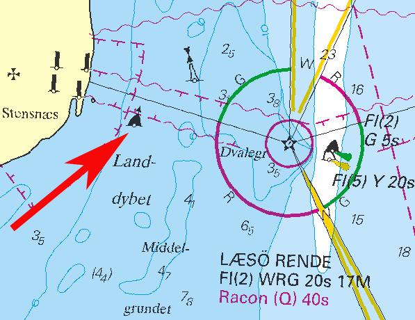 Nr 254 10 Kattegatt / Kattegat * 5562 Sjökort/Chart: 92 Danmark. Kattegatt. Læsö Rende. SB-boj flyttad. SB-bojen VSV om fyren Læsö Rende har flyttats ca 2 NM åt nordost.