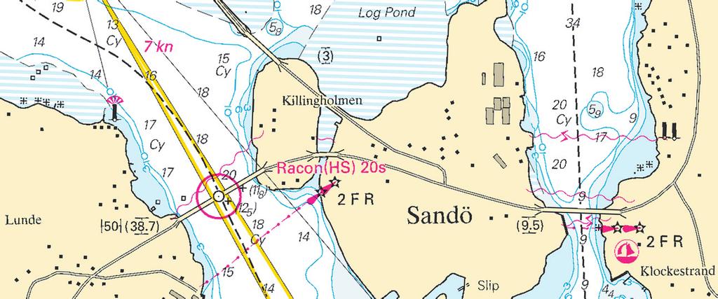 Nr 282 4 UNDERRÄTTELSER / NOTICES Bottenhavet / Sea of Bothnia * 5956 Sjökort/Chart: 523 Sverige. Bottenhavet. Ångermanälven. Sandöbroarna. Information om brohöjder.