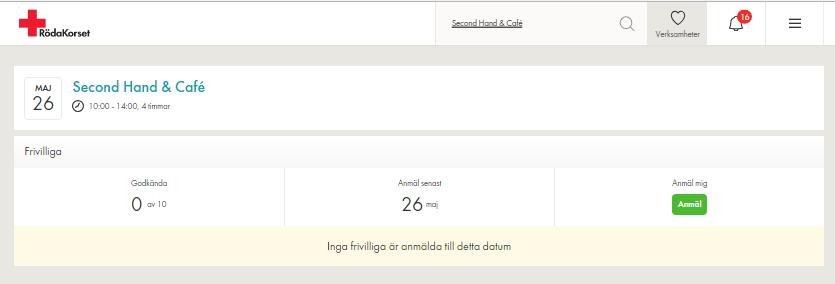 Frivillig i verksamhet Anmäl dig till ett verksamhetstillfälle 1. Om du är ny i verksamheten letar du upp rätt verksamhet i sökrutan.