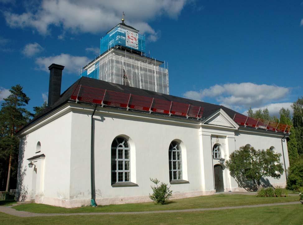 Rapport Länsmuseet Gävleborg 2018:04 NORRBO KYRKAS TORN OCH LÅNGHUSTAK Antikvarisk medverkan vid omputsning av tornets fasader samt målning av tornhuv, lanternin