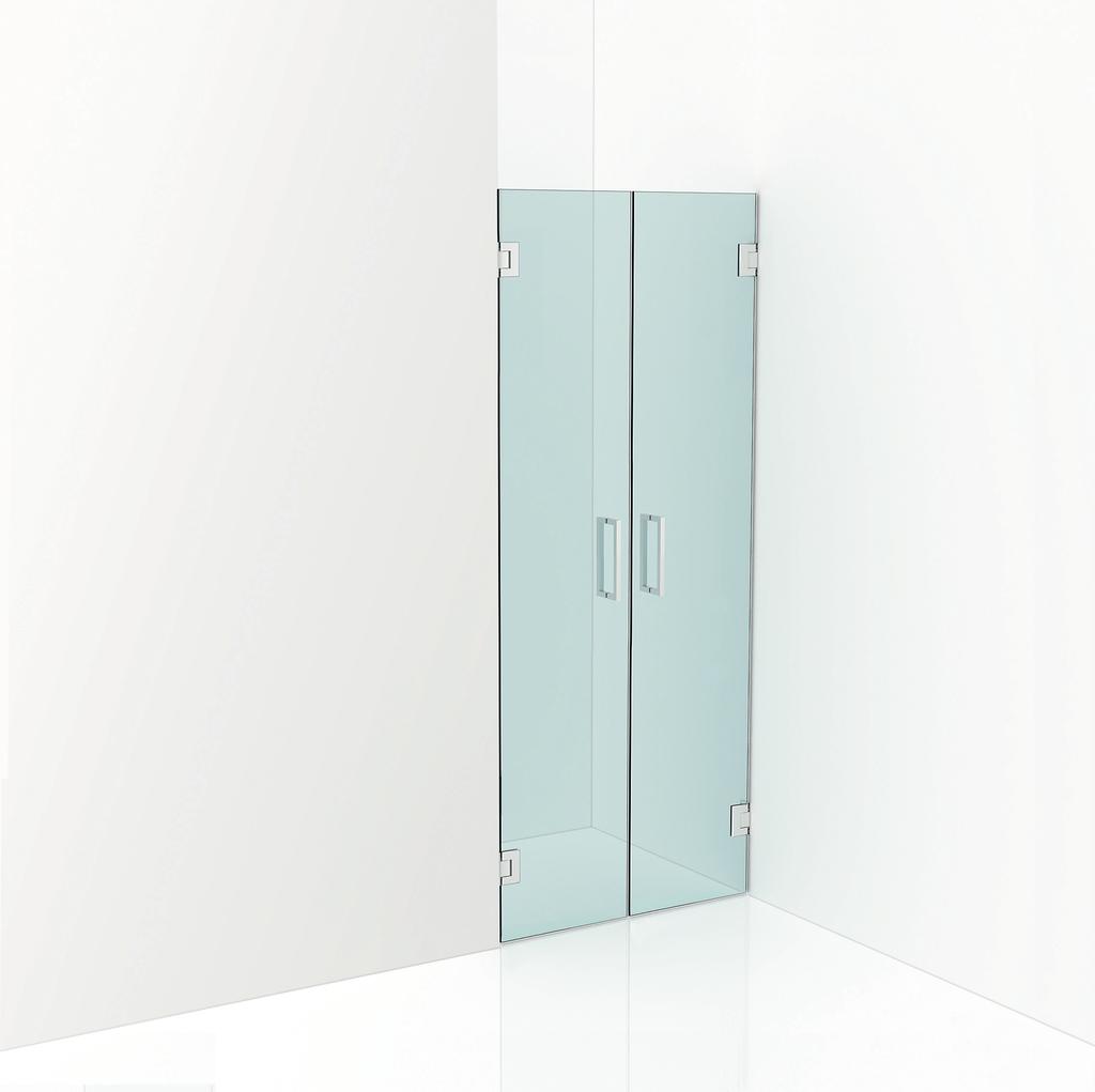 designa Idé 2 Två eleganta glas-dörrar i en nisch. Dörrarna går att öppna åt båda håll. Din stil i badrummet får avgöra val av glas och beslag. Fakta Nisch idé 02 Bredd 400-1800 mm Höjd 2000 mm.