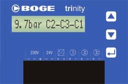 Flerkompressorstyrning trinity BAKGRUNDS BELYST LC-DISPLAY En stor bakgrundsbelyst LC-display visar information i klartext om driftstatus och parametrar.