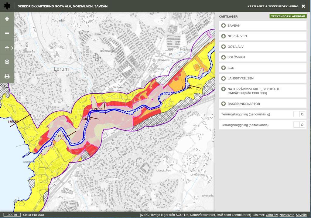 2.3.2 Kartvisningstjänst Slutresultaten i form av skredriskklasser, sannolikhets- och konskevensklasser tillgängliggörs i en webbaserad kartvisningstjänst som är öppen för externa användare.