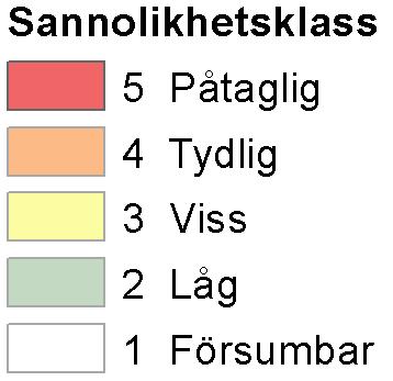 Blå linjer med olika linjetyp utmed respektive strandlinje (norra och södra sidan av Säveån) representerar känslighet för klimatpåverkan. ( SGI, Lantmäteriet, Geodatasamverkan) Figur 9.