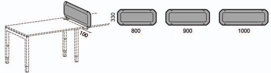 prim bordsskärm höjd 330 mm Prislista nr 161 Bordsfästen ingår till varje bordsskärm. Till bordsavdelare ingår ett bordsfäste och en stödfot.