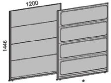 RZLA 454 : ek, bok, björk 30 Vitlack 30 Orange (Frostad akryl) 1023 Transparent (Rökfärgad akryl) 881 Öppen modul i naturanodiserad aluminium ram (endast längst ner).