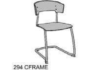 Elevstol Xpect 294 CFRAME Sits och rygg i formpressad ek, bok, björk eller laminat. Sits går att montera om för att få ett mindre sittdjup. Silverfärgat medunderrede. Höjd 440 mm. Upphängningsbar.