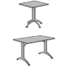 lunchrumsbord Asto Bordshöjd 720 mm. Stativ av rektangulära rör, svart- eller silvergrålackerade med ställbara glidknappar.