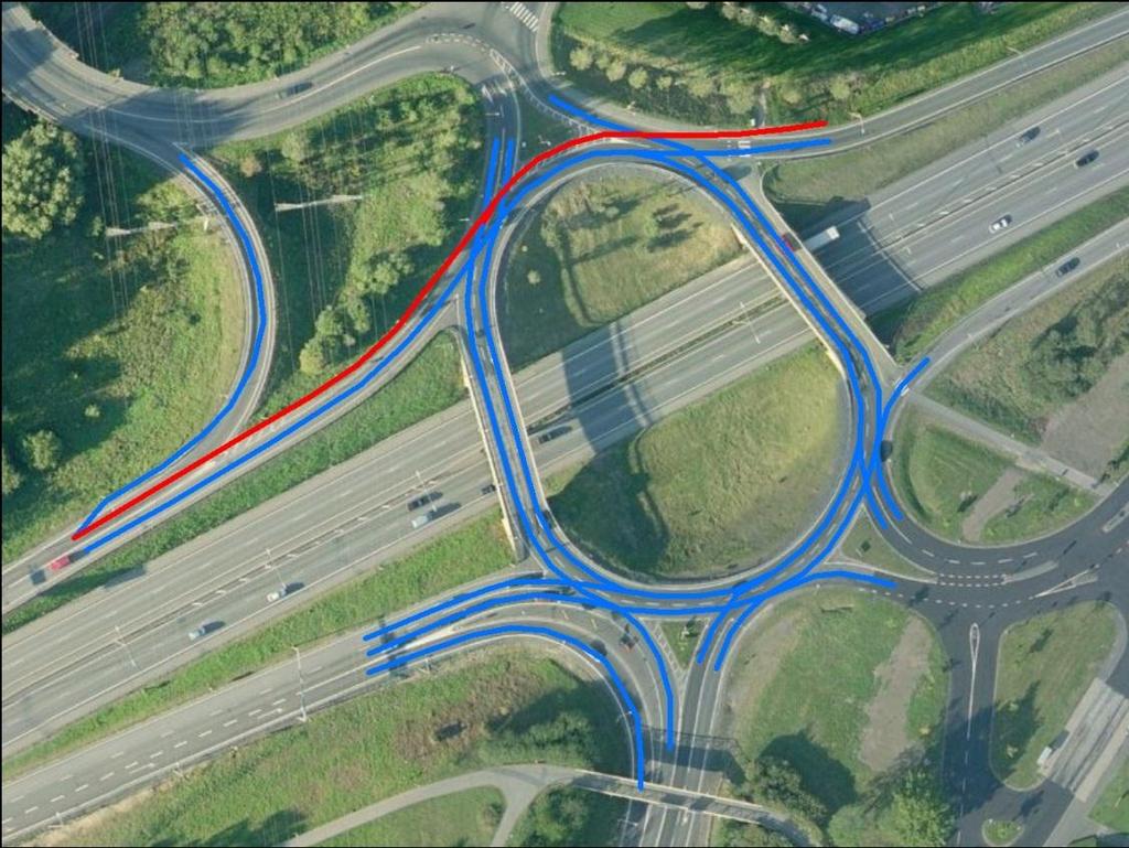 Vectura 19 (36) utnyttjas på olika sätt men för trafiken från Ekhagen (C) skulle man kunna tillåta strömmen C-E från båda körfälten.