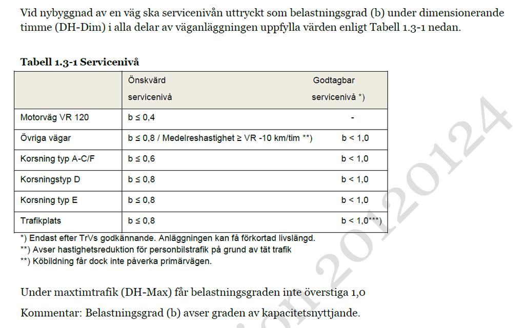 Vectura 7 (36) 2.1.2 Kapacitetsberäkning Kapaciteten har beräknats med hjälp av den analytiska modellen Capcal.