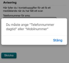 Exempel på sammanfattande felmeddelanden Skatteverkets felmeddelande skiljer sig tydligt i utformning från övriga webbplatsen.